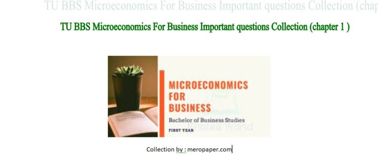 TU BBS microeconomics for business questions