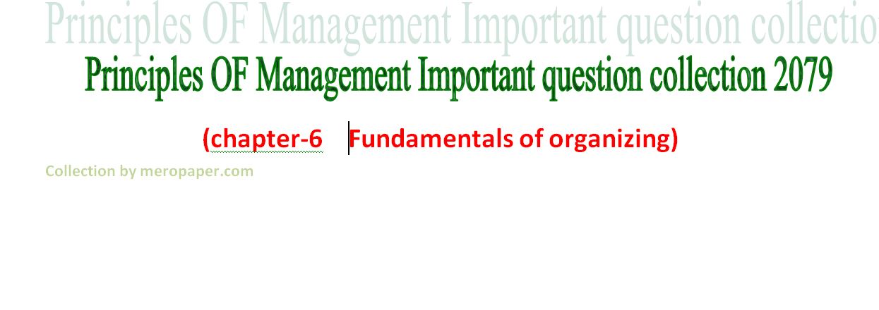 TU BBS principle of management important question