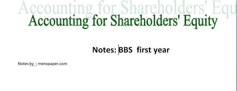 Accounting for Shareholders' Equity (Notes)